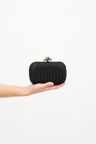 Bottega Veneta Satin Intrecciato Knot Clutch