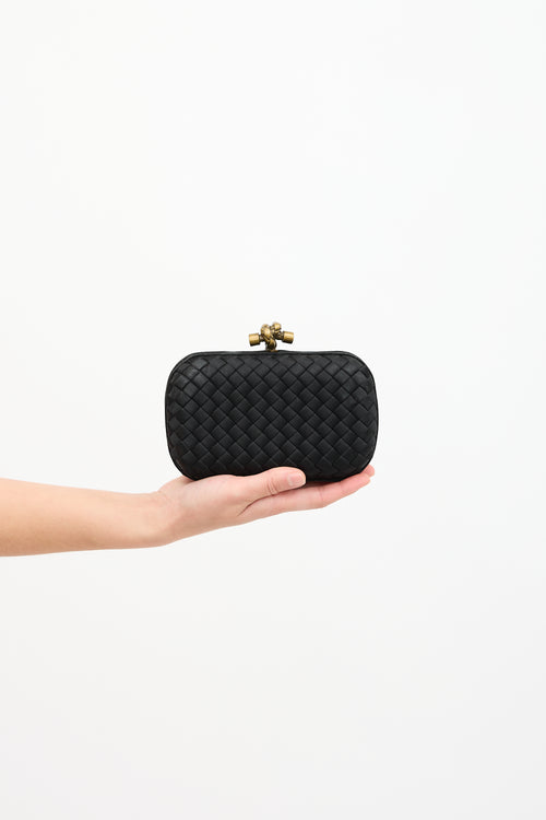 Bottega Veneta Satin Intrecciato Knot Clutch