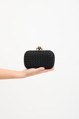 Bottega Veneta Satin Intrecciato Knot Clutch