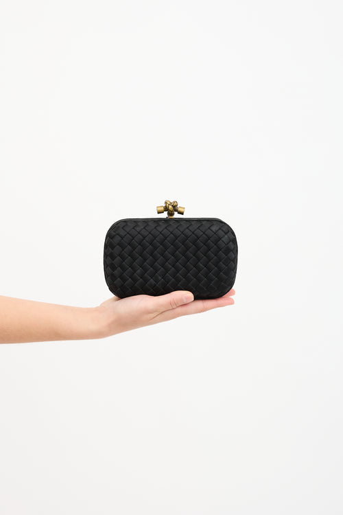 Bottega Veneta Satin Intrecciato Knot Clutch