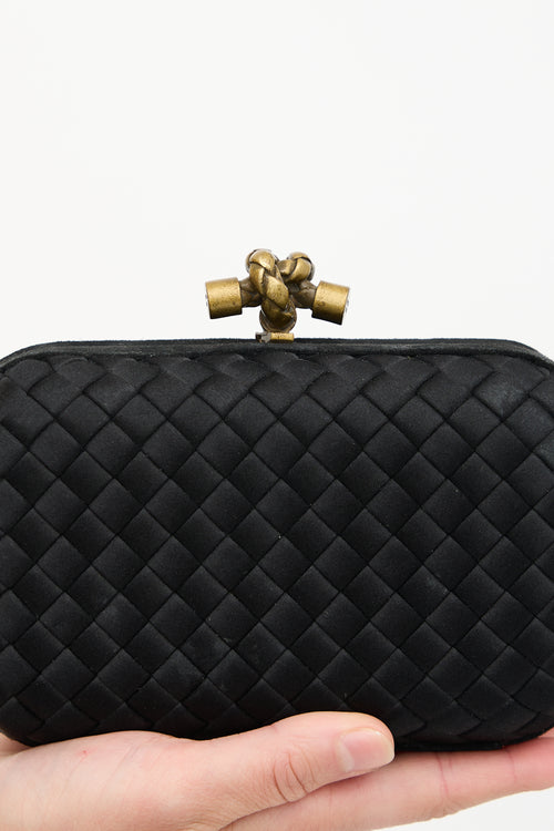 Bottega Veneta Satin Intrecciato Knot Clutch
