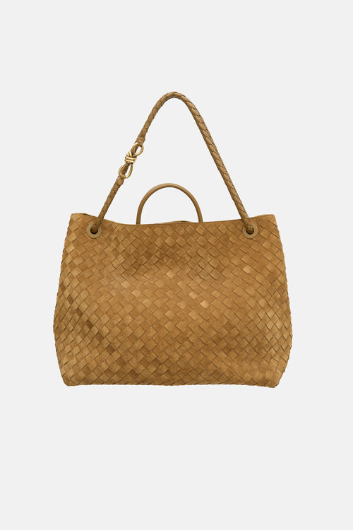 Bottega Veneta Suede Intrecciato Large Andiamo Bag