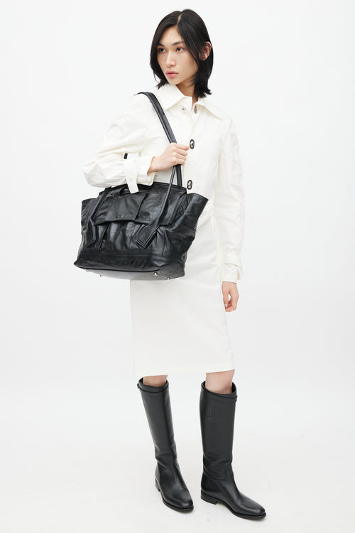 Bottega Veneta Black Intrecciato Large Slouch Arco Shoulder Bag