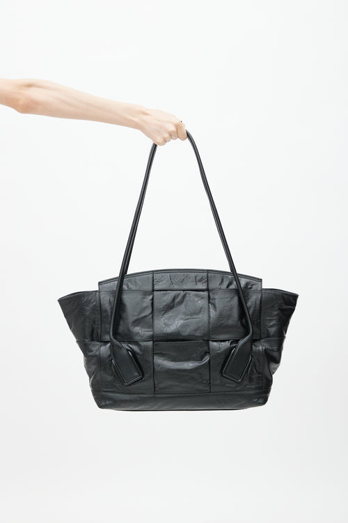Bottega Veneta Black Intrecciato Large Slouch Arco Shoulder Bag