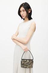 Bottega Veneta Vintage Black & Silver Shell Beaded Shoulder Bag