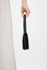 Bottega Veneta Vintage Black & Silver Shell Beaded Shoulder Bag