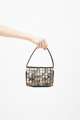 Bottega Veneta Vintage Black & Silver Shell Beaded Shoulder Bag