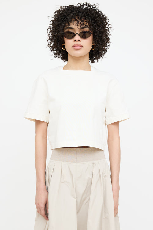 Bottega Veneta 2022 Cropped Short Sleeve Top