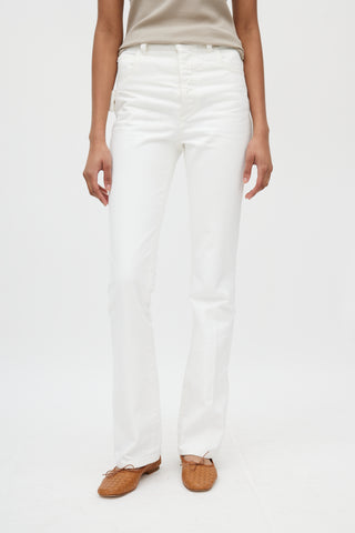 Bottega Veneta White Flared Carpenter Jeans
