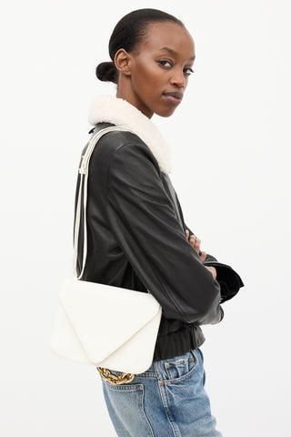 Bottega Veneta White Leather Mount Envelope Bag