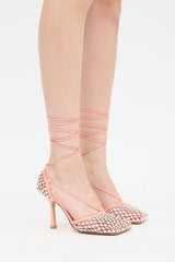 Bottega Veneta Woven Stretch Crystal Web Sandal