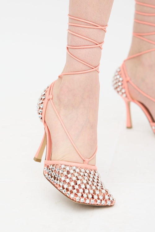 Bottega Veneta Woven Stretch Crystal Web Sandal