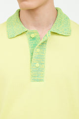 Bottega Veneta Yellow & Green Knit Collar Polo