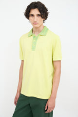 Bottega Veneta Yellow & Green Knit Collar Polo