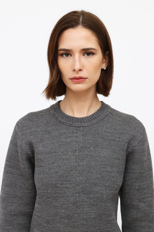 Bottega Veneta Grey Wool Crewneck Sweater