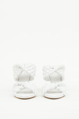 Bottega Veneta White Braided High Heel Mule