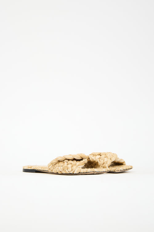 Bottega Veneta Raffia Stretch Slide