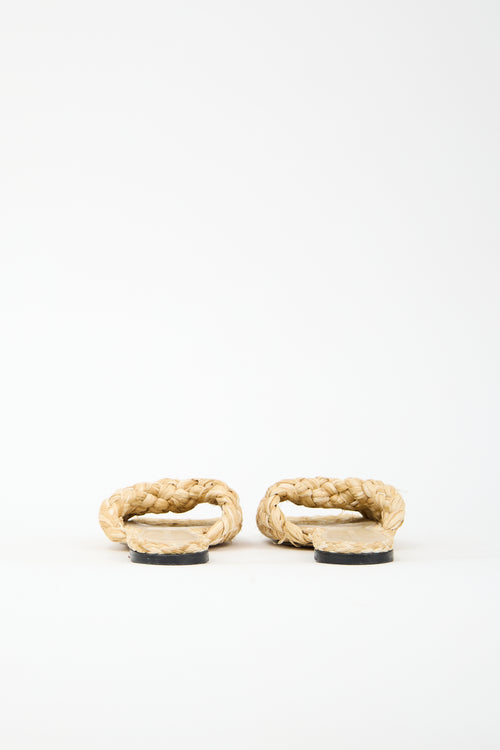 Bottega Veneta Raffia Stretch Slide