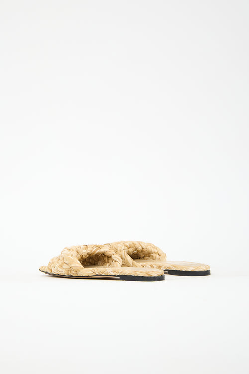 Bottega Veneta Raffia Stretch Slide