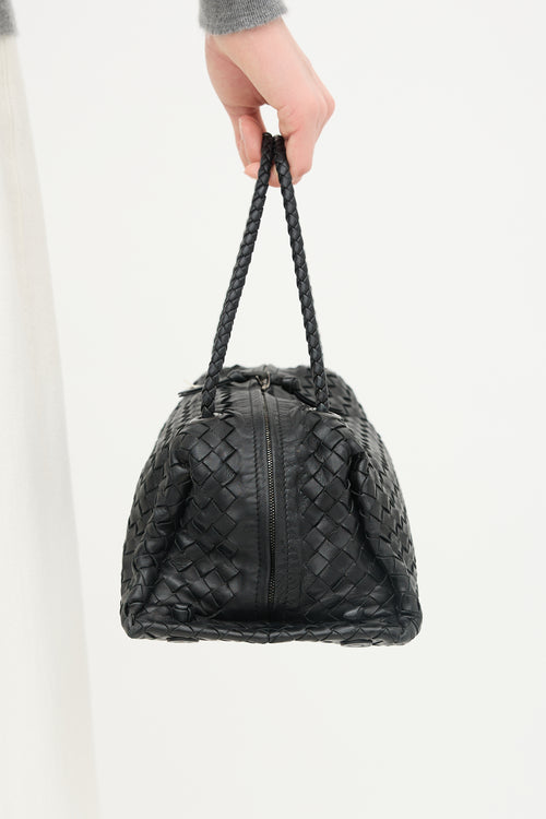 Bottega Veneta 2003 Intrecciato Leather Boston Bag