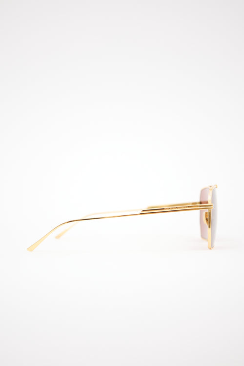 Bottega Veneta BV1012S Aviator Sunglasses