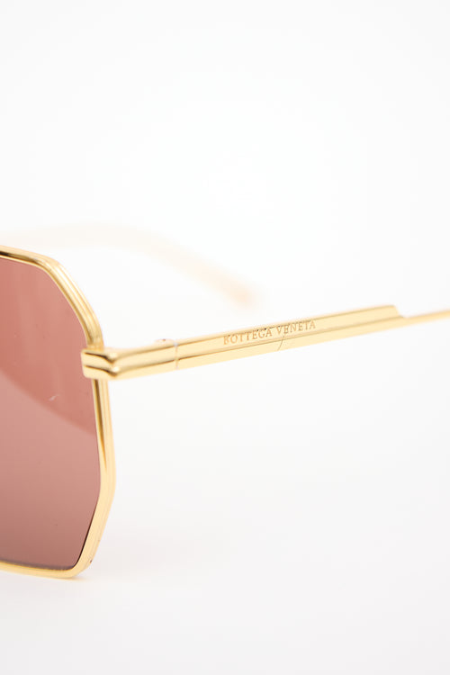 Bottega Veneta BV1012S Aviator Sunglasses