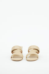 Bottega Veneta Beige Leather Band Heeled Sandal
