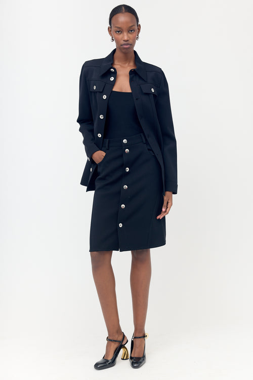 Bottega Veneta FW 2021 Wool Button Skirt
