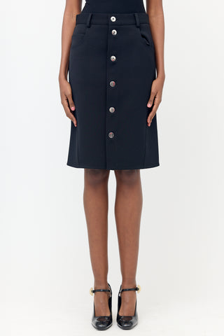 Bottega Veneta FW 2021 Wool Button Skirt