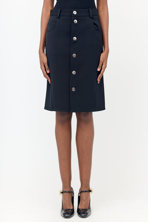 Bottega Veneta FW 2021 Wool Button Skirt