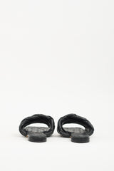 Bottega Veneta Black Leather Lido Slide