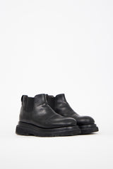 Bottega Veneta Black Leather Low Lug Boot