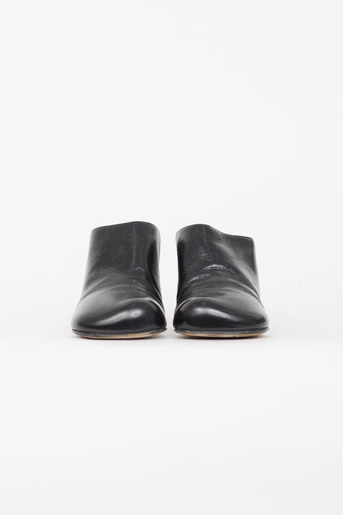 Bottega Veneta Black Leather Square Toe Mule