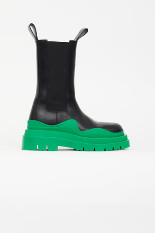 Bottega Veneta Black & Green Tire Boot