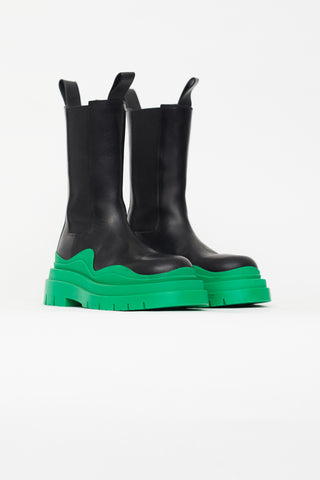 Bottega Veneta Black & Green Tire Boot