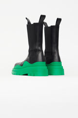 Bottega Veneta Black & Green Tire Boot