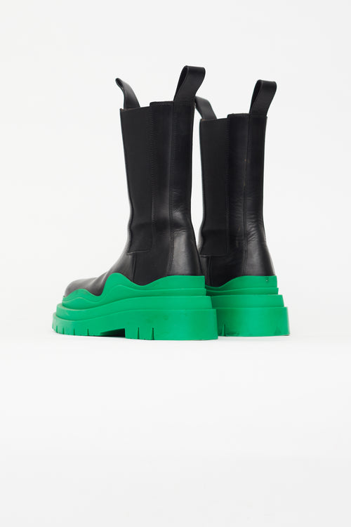 Bottega Veneta Black & Green Tire Boot