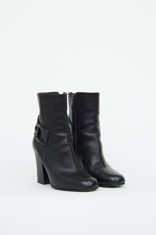 Bottega Veneta Black Buckle Ankle Boot