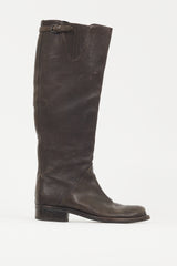 Bottega Veneta Brown Pebbled Leather Boot