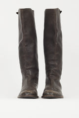 Bottega Veneta Brown Pebbled Leather Boot