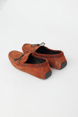 Bottega Veneta Brown Suede Intrecciato Driving Loafer