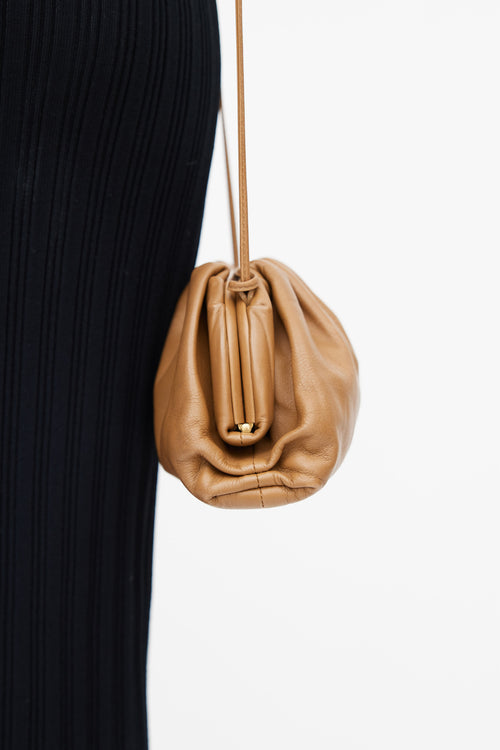 Bottega Veneta Brown Leather Mini Pouch Crossbody Bag