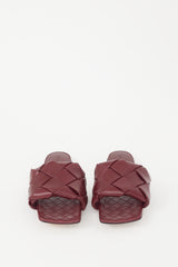 Bottega Veneta Burgundy Leather Lido Slide Sandal