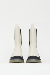 Bottega Veneta Cream Leather Tire Chelsea Boot