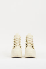 Bottega Veneta Cream Rubber Puddle Lace Up Ankle Boot