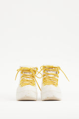 Bottega Veneta Cream & Yellow Puddle Bomber Boot