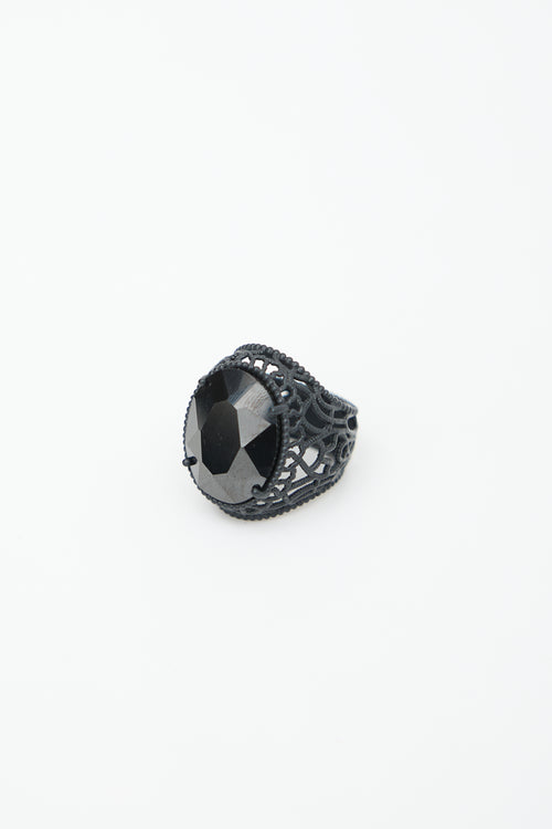 Bottega Veneta Faceted Oval Gemstone Ring