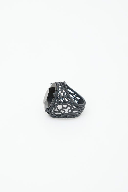 Bottega Veneta Faceted Oval Gemstone Ring