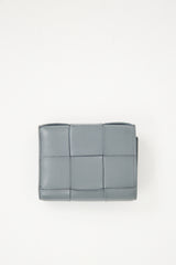 Bottega Veneta Grey Leather Intrecciato Wallet