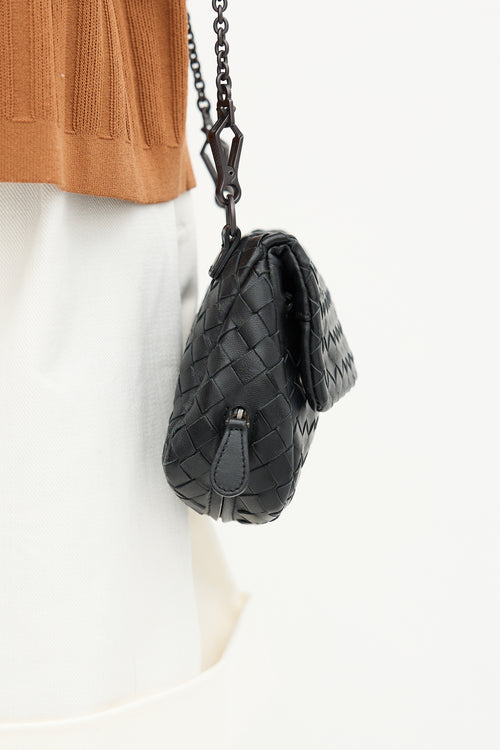 Bottega Veneta Intrecciato Leather Flap Bag